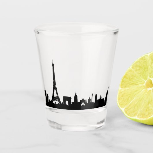 Parijs Frankrijk beroemde steden skyline Shot Glas (Voorkant)
