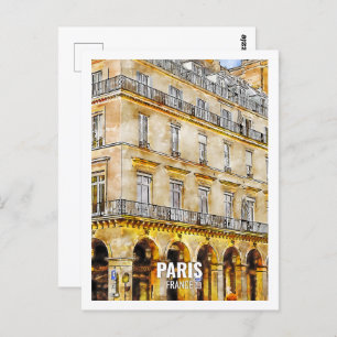 Parijs Frankrijk Beroemde Travel Place Waterverf Briefkaart