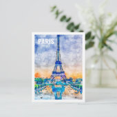 Parijs Frankrijk Beroemde Travel Place Waterverf S Briefkaart (Staand voorkant)