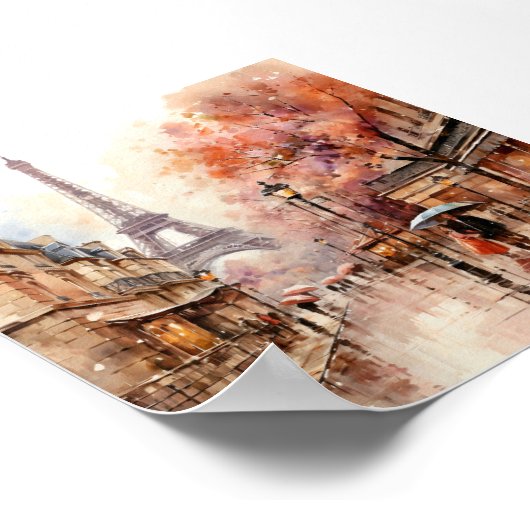 Parijs Frankrijk Boheemse stijl Waterverf schilder Poster (Hoek)