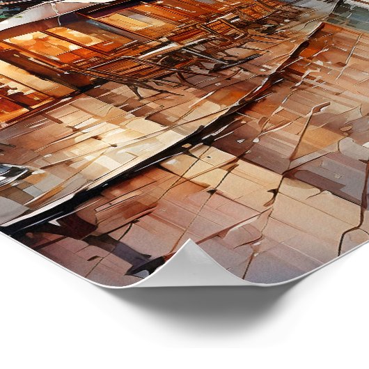 Parijs Frankrijk Boheemse stijl Waterverf schilder Poster (Hoek)