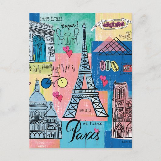 Parijs, Frankrijk Briefkaart (Voorkant)