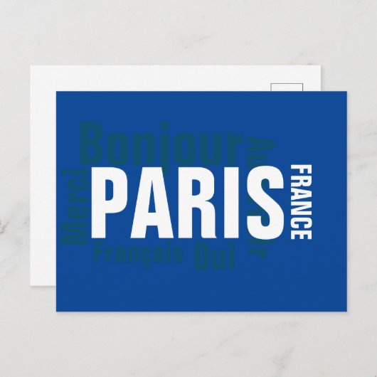 Parijs, Frankrijk Briefkaart (Voorkant / Achterkant)