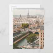 Parijs Frankrijk briefkaart Eiffel Tower Seine (Voorkant / Achterkant)