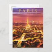 Parijs Frankrijk - Briefkaart Eiffeltoren (Voorkant / Achterkant)