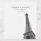 Parijs Frankrijk Bruiloft Minimalistische Wijn Lab Etiket (Enkel label)