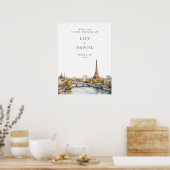 Parijs Frankrijk bruiloft welkom teken Poster (Keuken)