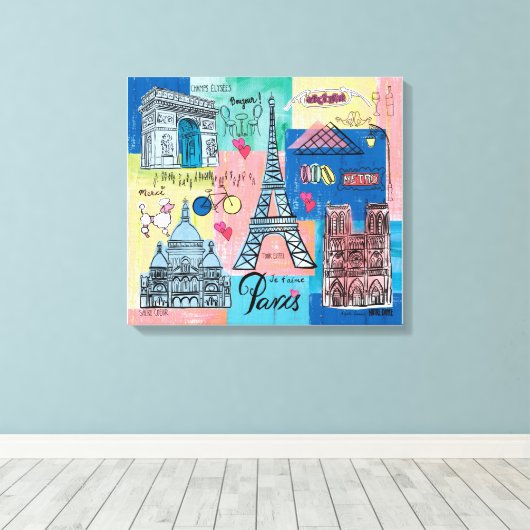 Parijs, Frankrijk Canvas Afdruk (Insitu (Houten vloer))