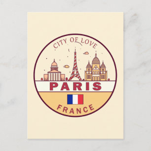 Parijs Frankrijk City Skyline Embleem Briefkaart
