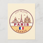 Parijs Frankrijk City Skyline Embleem Briefkaart (Voorkant)