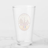 Parijs Frankrijk City Skyline Embleem Glas (Achterkant)
