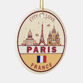 Parijs Frankrijk City Skyline Embleem Keramisch Ornament (Rechts)
