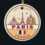Parijs Frankrijk City Skyline Embleem Keramisch Ornament<br><div class="desc">Parijs minimalistisch,  kleurrijk kunstontwerp met monumenten en bezienswaardigheden van de stad in Frankrijk.</div>