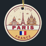 Parijs Frankrijk City Skyline Embleem Keramisch Ornament<br><div class="desc">Parijs minimalistisch,  kleurrijk kunstontwerp met monumenten en bezienswaardigheden van de stad in Frankrijk.</div>