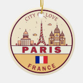 Parijs Frankrijk City Skyline Embleem Keramisch Ornament (Voorkant)