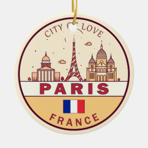 Parijs Frankrijk City Skyline Embleem Keramisch Ornament