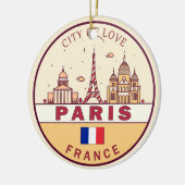 Parijs Frankrijk City Skyline Embleem Keramisch Ornament (Links)