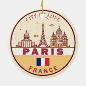 Parijs Frankrijk City Skyline Embleem Keramisch Ornament (Achterkant)