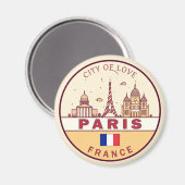 Parijs Frankrijk City Skyline Embleem Magneet (Voorkant / Achterkant)