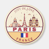 Parijs Frankrijk City Skyline Embleem Magneet (Voorkant)