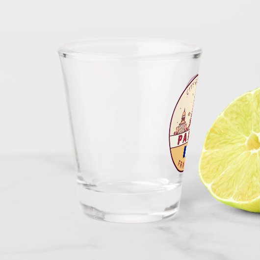 Parijs Frankrijk City Skyline Embleem Shot Glas (Links)