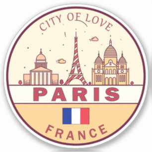 Parijs Frankrijk City Skyline Embleem Sticker