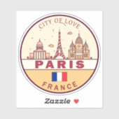 Parijs Frankrijk City Skyline Embleem Sticker (Vel)