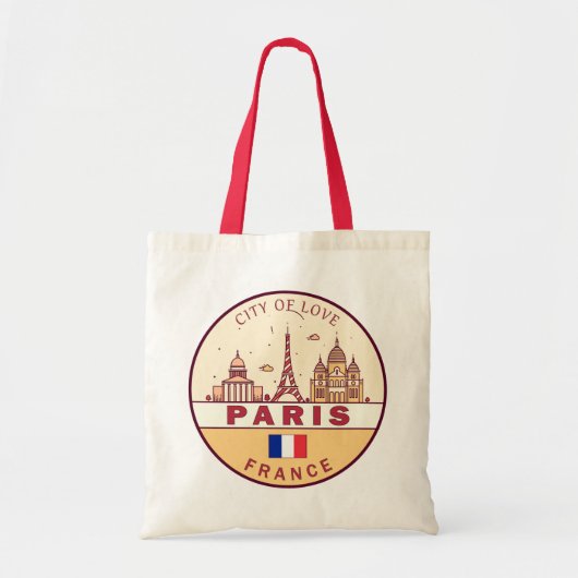 Parijs Frankrijk City Skyline Embleem Tote Bag (Voorkant)
