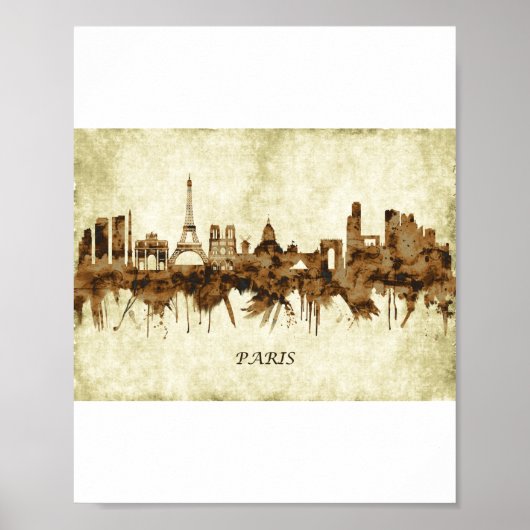 Parijs Frankrijk Cityscape Poster (Voorkant)