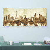 Parijs Frankrijk Cityscape Spandoek (Beurs)