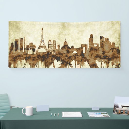Parijs Frankrijk Cityscape Spandoek (Beurs)
