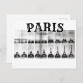 Parijs Frankrijk -  constructie Eiffeltoren Uitnodiging Briefkaart (Voorkant / Achterkant)