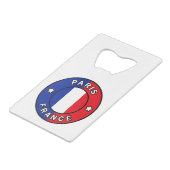 Parijs Frankrijk Creditkaart Flessenopener (Voorkant Gekanteld)