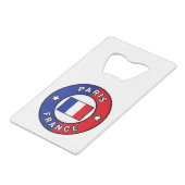 Parijs Frankrijk Creditkaart Flessenopener (Voorkant Gekanteld)