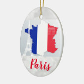 Parijs Frankrijk - Eerste Kerstkaart met oliefabri Keramisch Ornament (Links)