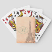 Parijs Frankrijk Eifel Tower Shabby Chique Speelka Pokerkaarten (Achterkant)