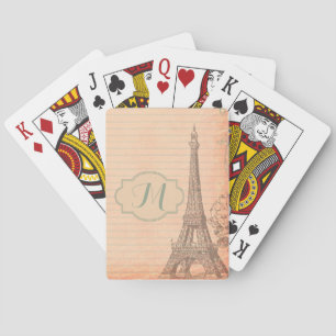 Parijs Frankrijk Eifel Tower Shabby Chique Speelka Pokerkaarten