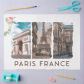 PARIJS, Frankrijk. Eiffel, Louvre, Arc de Triomphe Tissuepapier (Craft)