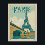 Parijs Frankrijk - Eiffel Tower Briefkaart<br><div class="desc">Anderson Design Group is een bekroonde illustratie- en ontwerpfirma in Nashville, Tennessee. Oprichter Joel Anderson leidt een team van getalenteerde artiesten naar creëer originele poster kunst die lijkt op klassieke prints van de jaren 20 tot de jaren 60.</div>