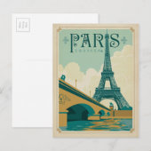 Parijs Frankrijk - Eiffel Tower Briefkaart (Voorkant / Achterkant)