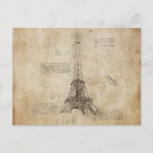 Parijs Frankrijk - Eiffel Tower Briefkaart (Voorkant)