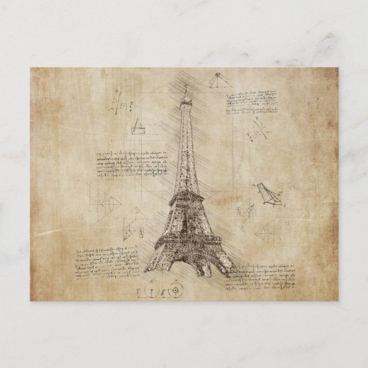 Parijs Frankrijk - Eiffel Tower Briefkaart (Voorkant)