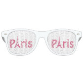 Parijs Frankrijk Eiffel Tower Cool Pink Retro Zonnebril (Voorkant)