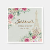 Parijs Frankrijk Eiffel Tower Mint Green Vrijgezel Servet (Voorkant)