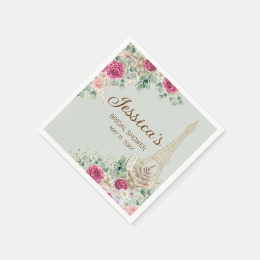 Parijs Frankrijk Eiffel Tower Mint Green Vrijgezel Servet (Hoek)