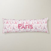 Parijs Frankrijk Eiffel Tower Pink Paars Europe Lichaamskussen (Achterkant)