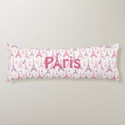 Parijs Frankrijk Eiffel Tower Pink Paars Europe Lichaamskussen (Voorkant)