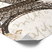Parijs Frankrijk Eiffel Tower Roses Chic Glamour Poster (Hoek)