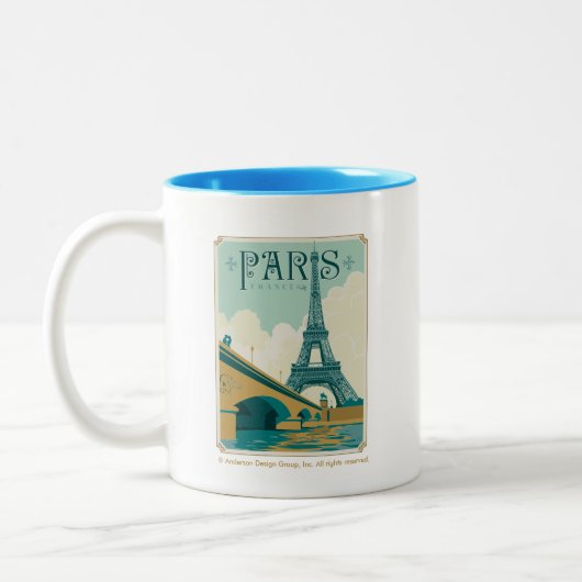 Parijs Frankrijk - Eiffel Tower Tweekleurige Koffiemok (Links)