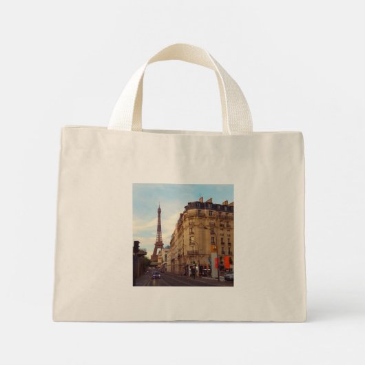 Parijs. Frankrijk. Eiffelbloem. Mini Tote Bag (Achterkant)